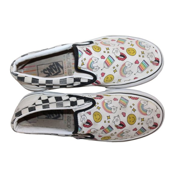 VANS Womens Flour Shop Icons Checkerboard SNEAKERS / SHOES Slip-On Sz M/5.5 W/7 - Picture 7 of 9